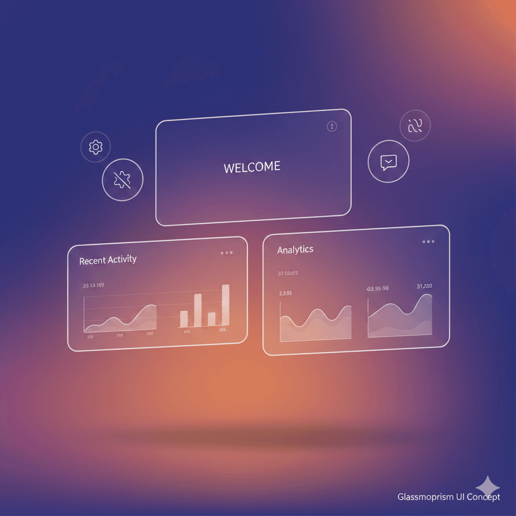 Glassmorphism UI - Design 风格 AI 绘画作品