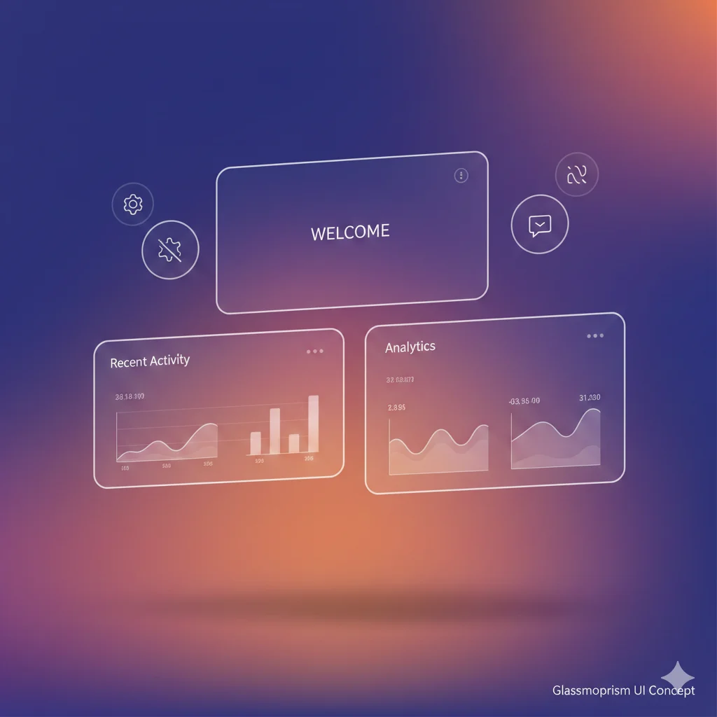 Glassmorphism UI - Design 风格 AI 绘画作品