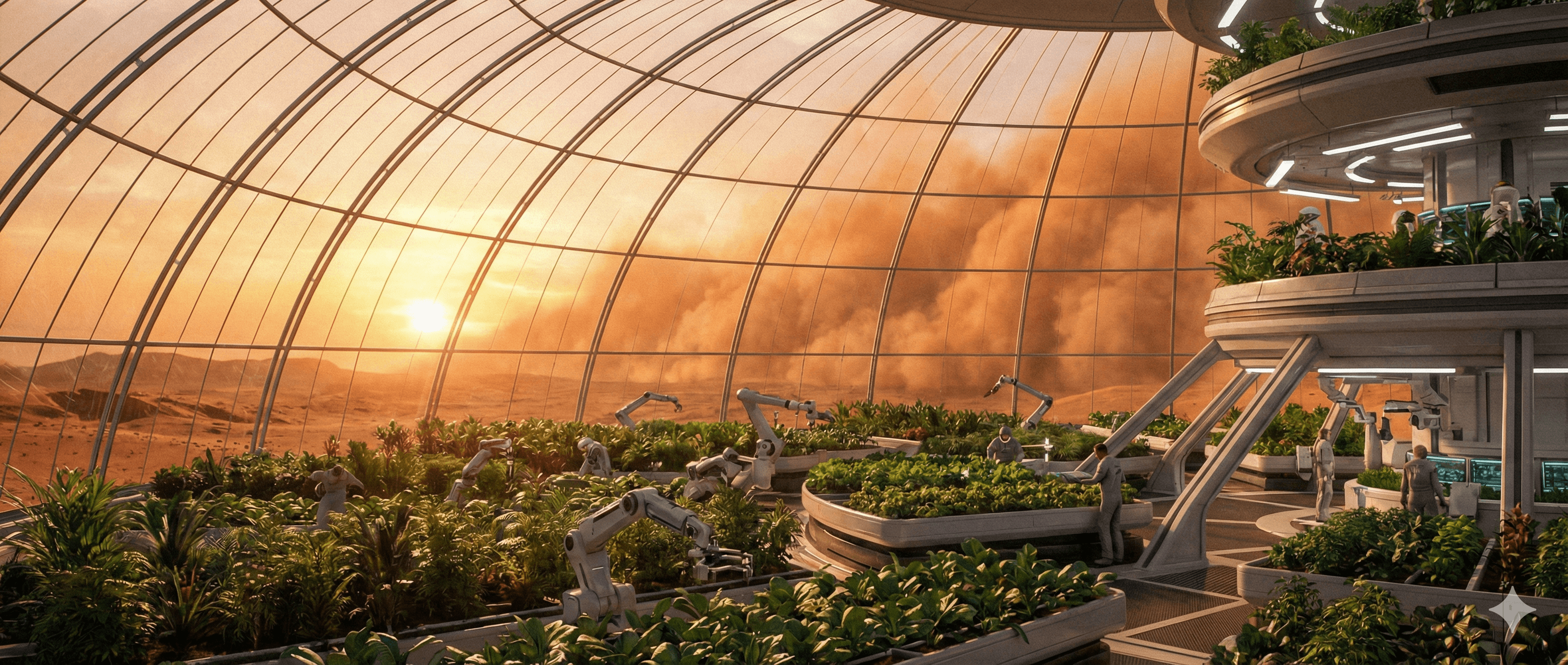 未来火星基地 - Photorealistic 风格 AI 绘画作品