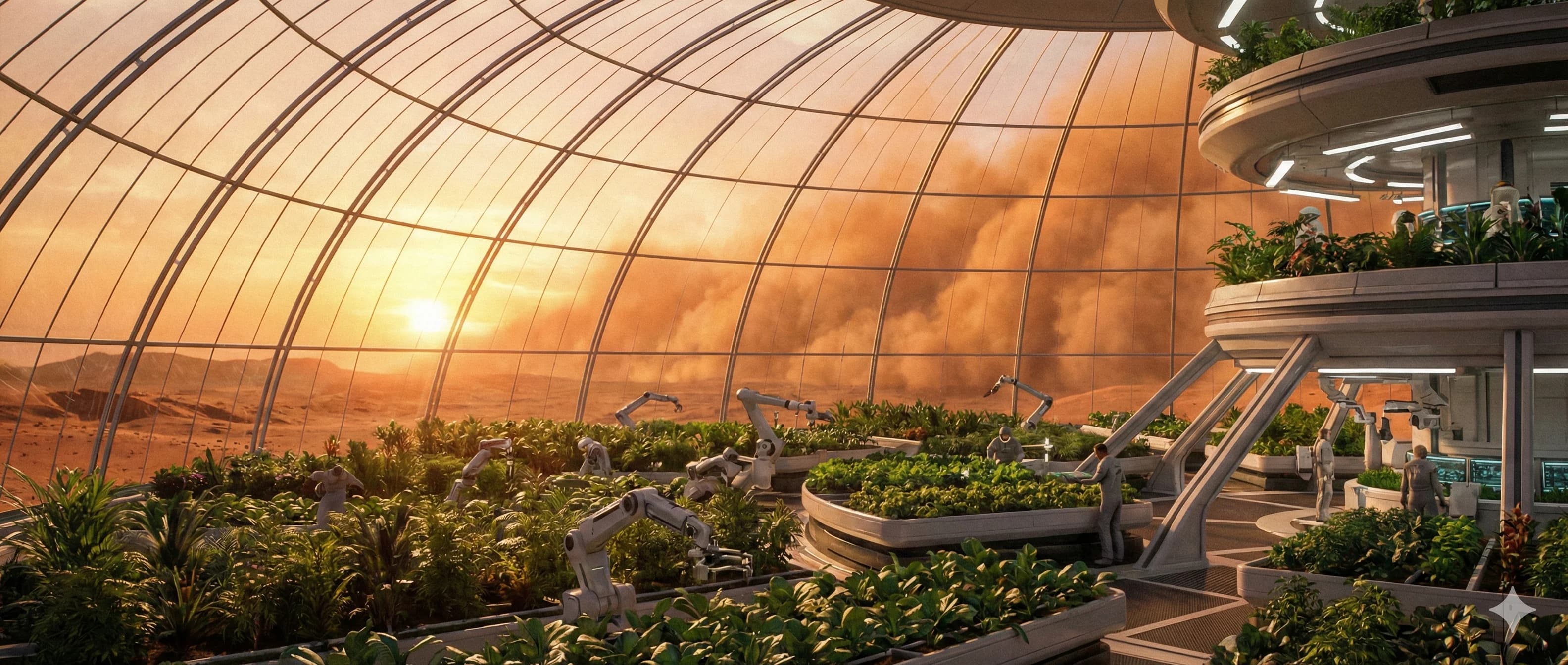 未来火星基地 - Photorealistic 风格 AI 绘画作品