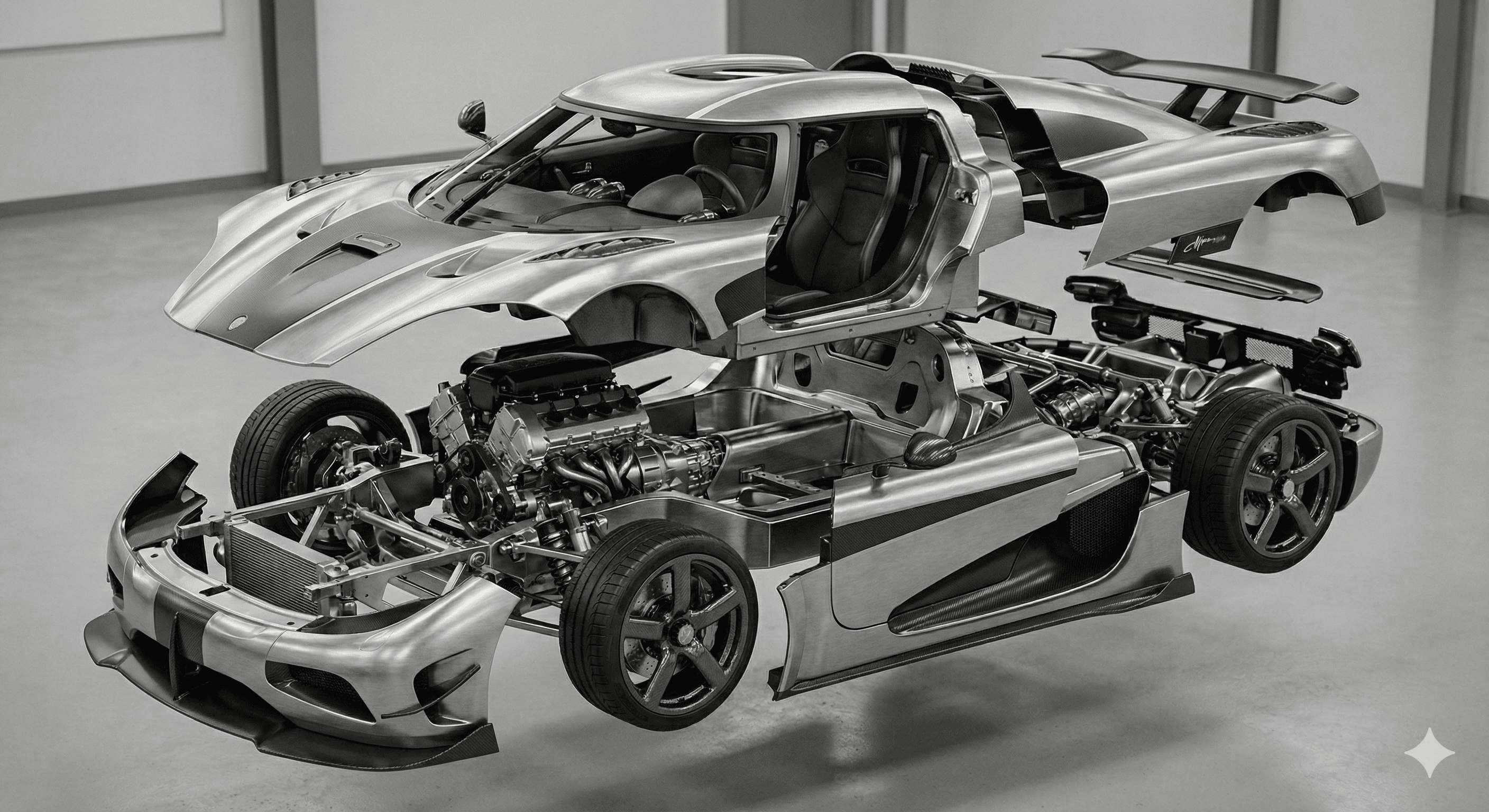 精密机械爆炸图 - Academic 风格 AI 绘画作品