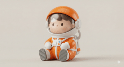 3D 盲盒公仔·宇航员 - 3D 风格 AI 绘画作品