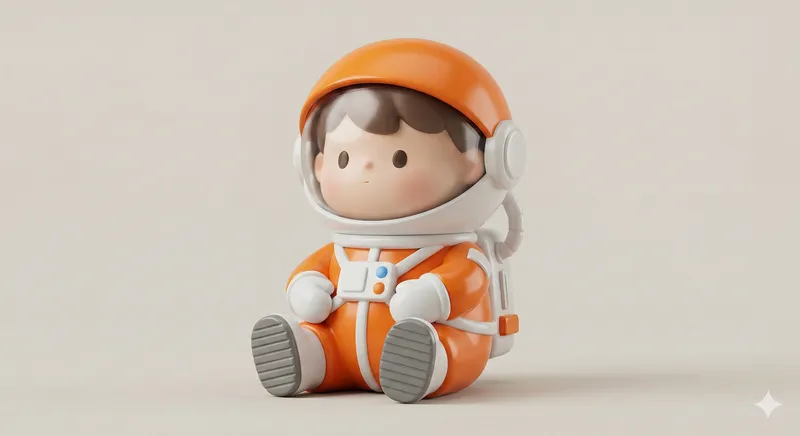3D 盲盒公仔·宇航员 - 3D 风格 AI 绘画作品