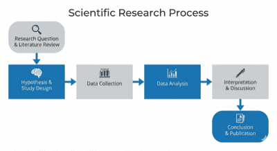科研流程图表 - Academic 风格 AI 绘画作品