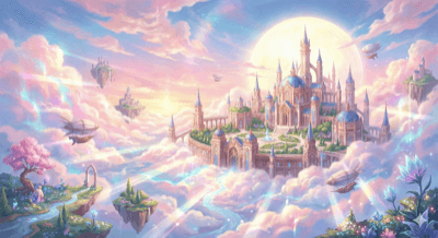 云端城堡 - Artistic 风格 AI 绘画作品