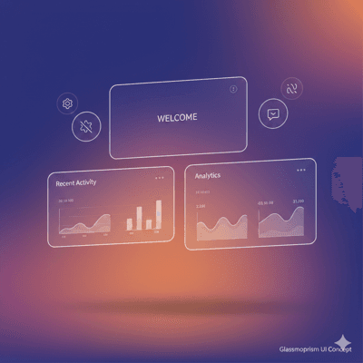 Glassmorphism UI - Design 风格 AI 绘画作品