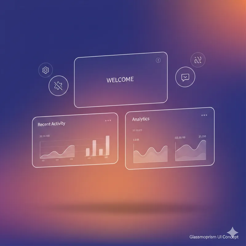 Glassmorphism UI - Design 风格 AI 绘画作品