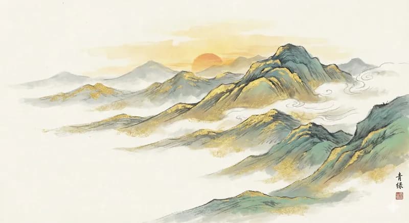水墨山水·千里江山 - Artistic 风格 AI 绘画作品