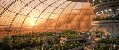 未来火星基地 - Photorealistic 风格 AI 绘画作品