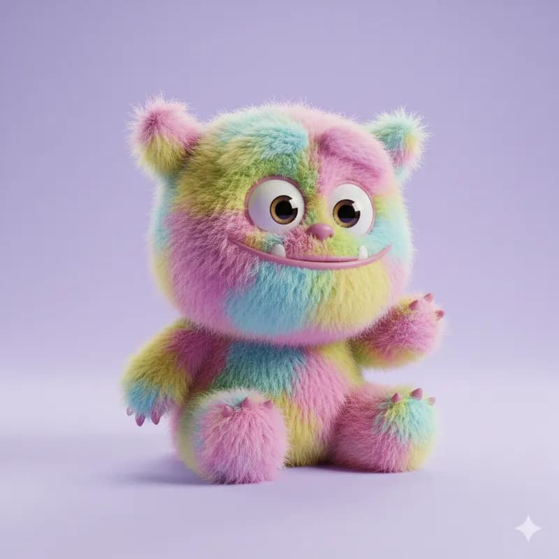 毛绒怪兽 (PIXAR) - 3D 风格 AI 绘画作品