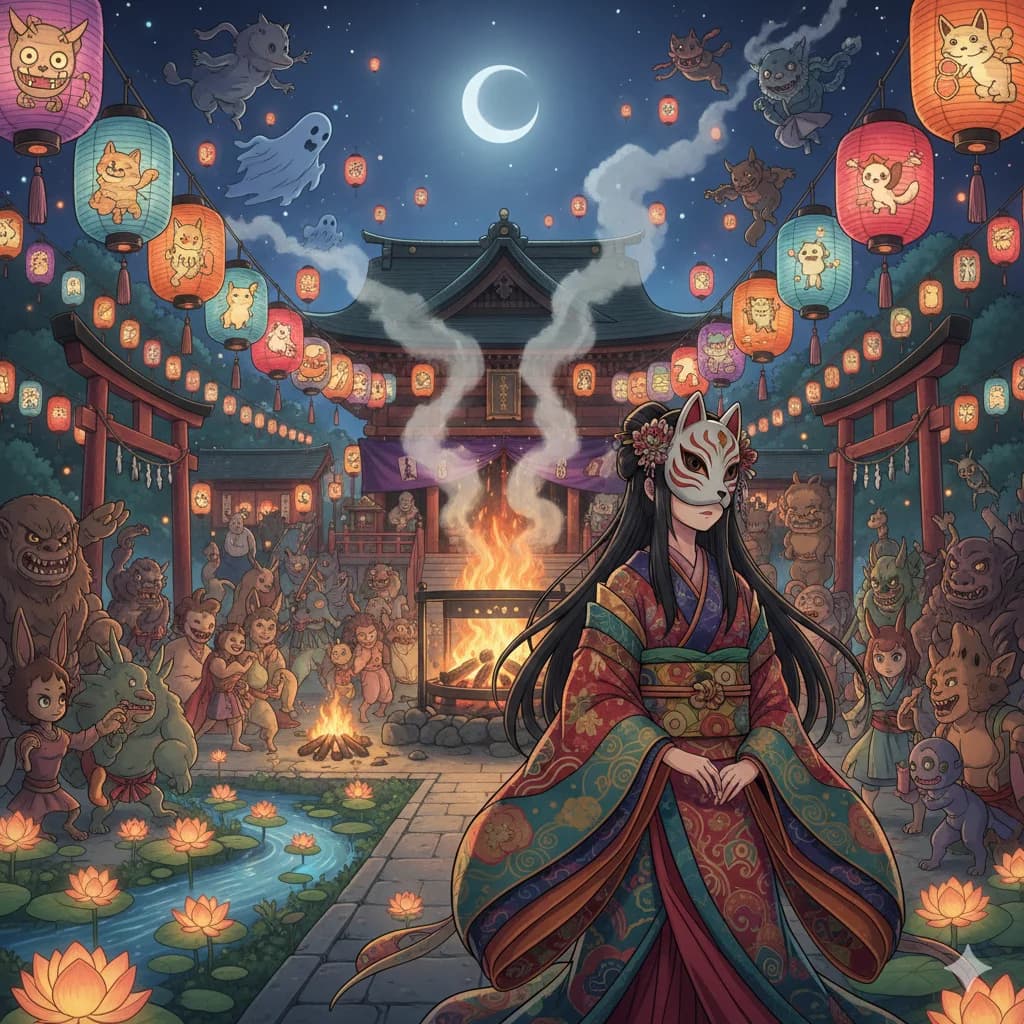 妖怪祭典之夜 - Anime 风格 AI 绘画作品